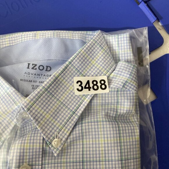 Izod Advantage Performance Button Down Shirt Mens 15-15.5 32/33 M Reg Fit Easy - Picture 11 of 11